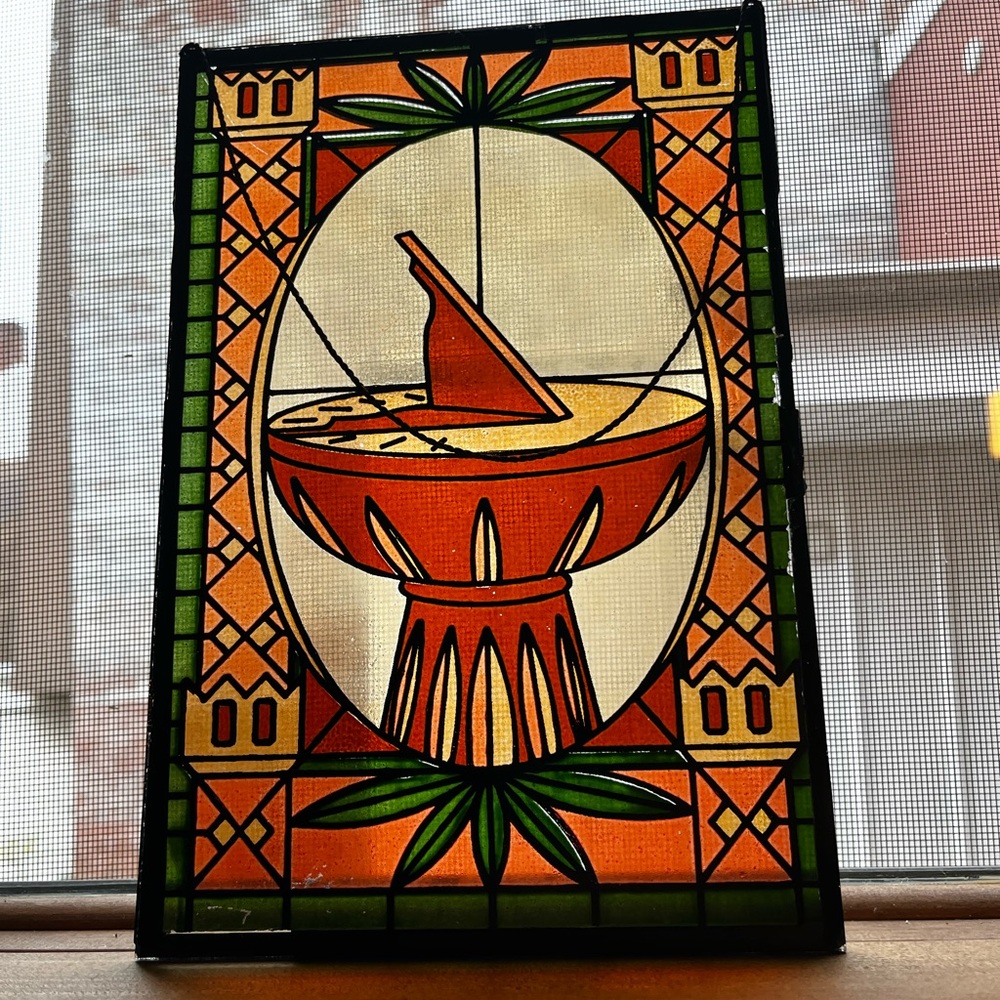 Antique Colored Glass Sundial Look Like Stained Glass